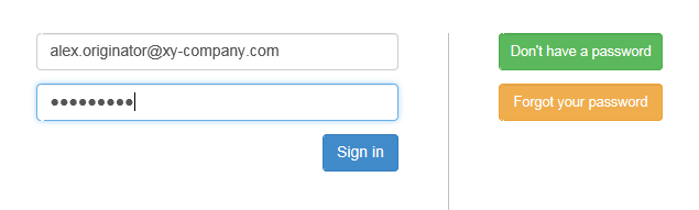 Safe Share sign-in page