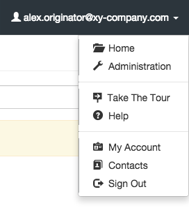 Safe Share application menu