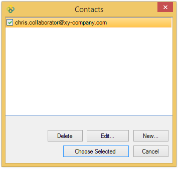 Contacts dialog box