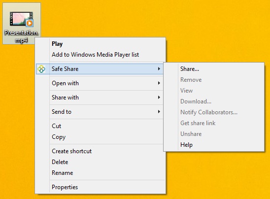 Sharing a file from desktop