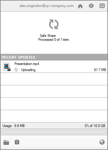 Uploading notification
