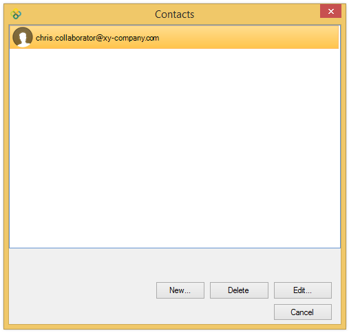 Contacts dialog box
