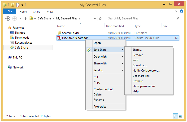 Viewing my own files using the pop-up menu