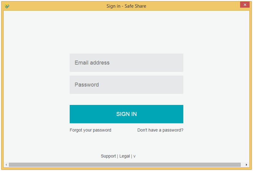 Sign-in dialog box