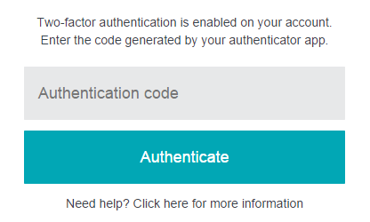 Safe Share 2FA authentication code