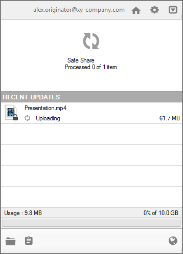 Uploading notification