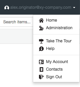 Safe Share application menu