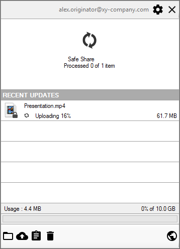 Uploading notification