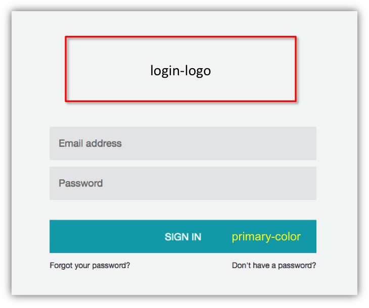 Themable areas of the sign-in page