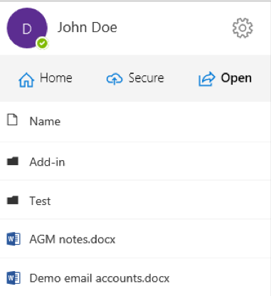 SafeShare Office Add-in Home Page
