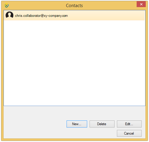 Contacts dialog box