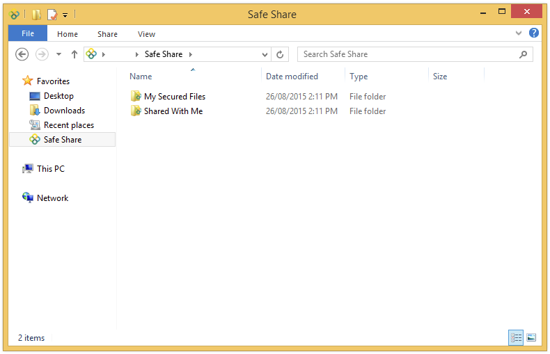 SafeShare folders in Windows Explorer